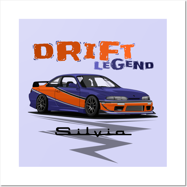 Nissan Silvia S14 Drift Legend Wall Art by Ajie Negara